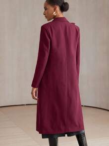 Aveloria Modichic Fashionable Versatile Commuter High-End Elaborate 3D Floral Design Long Lapel Blazer For Women, Regular Fit Holiday Party Clothes  - Burgundy - View 6