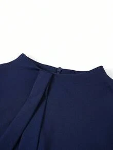 Gownix Vestido de fiesta elegante de unicolor y ajustado de longitud media para mujer - Azul - Ver 3