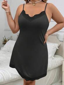 SHEIN Clasi 大码女式休闲舒适吊带裙 - 黑色 - 查看 6
