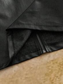 HIMLAND Men's Casual Woven PU Leather Collar Jacket, Suitable For Everyday Wear Men Black Leather Jacket Men Streetwear Jacket Black Leather Jacket With Pockets Loose Fit Leather Jacket Men Men Casual Leather Jacket , Fall Winter