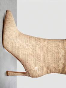 SHUZIA 女士迷人性感尖头中筒高跟靴 - 黑色 - 查看 6