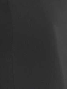 SHEIN Unity Midi Dress V Neck Body With Pearls Detail Sides. Spring Summer - Black - View 5