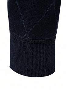 Manfinity Mode Plus Size Men's Plaid Quarter Zip Sweater, Autumn, Old Money, Long Sleeve Top