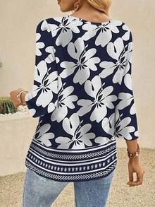 EMERY ROSE Women's Shirt Summer Vacation Woman Going Out Tops Women Country Concert Cute Summer Tops Going Out Country Going Out Top Chic Blouses For Women In Fall/Winter - Blue - View 2