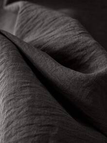 Omancia Pleated Long Button Down Oversized Women Shirt - Dark Grey - View 3