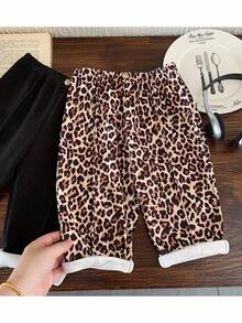 SHEIN 2 Stücke Baby Mädchen Leoparden Muster Strick Lässig Outfit Set - Verschiedenfarbig - Übersicht 4