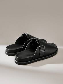 Solecia 2025年夏季男士休闲简约系带凉鞋，时尚沙滩拖鞋 - 黑色 - 查看 10