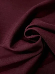Elenzga Damen elegante, gerade geschnittene Hose mit Gummibund und Metallschnalle, geeignet für Partys, Dates, Alltag, Pendeln, Herbst/Winter - Rot - Übersicht 5