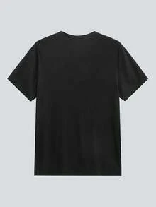 MODCRASH 男士标语图案落肩T恤，春夏款 - 黑色 - 查看 2