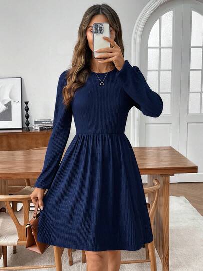 EMERY ROSE 女式休闲纯色束腰短款连衣裙