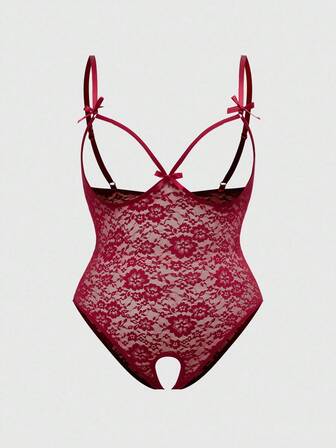 Goth Body sexy con lazo calado de talla grande gótico