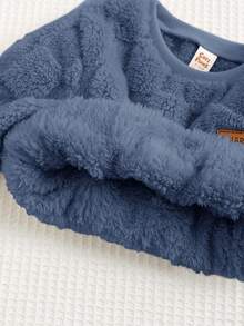 Cozy Pixies Bộ 2 quần jogger cổ tròn in hình gấu dễ thương cho bé trai - Màu xanh bụi bặm - Xem 4