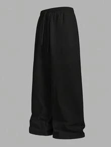 EASEVO Pantalones largos holgados de corte slim para hombres de talla grande, para el otoño - Negro - Ver 1