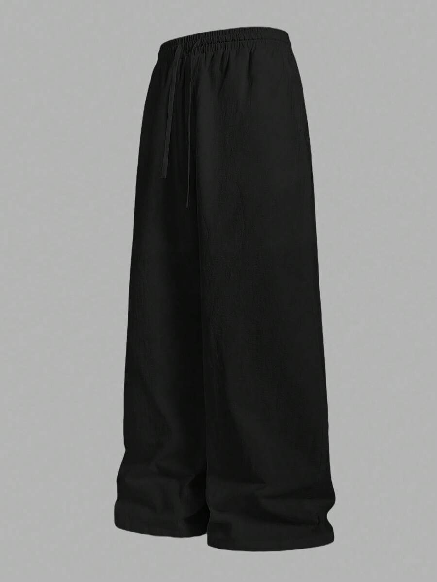 EASEVO Pantalones largos holgados de corte slim para hombres de talla grande, para el otoño - Negro - Ver 1