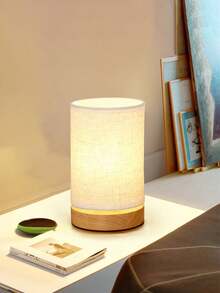 1 件装复古布艺夜灯，带木质底座，暖光创意浪漫台灯，适合房间装饰