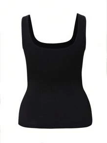 SHEIN 1 件女士加大码无缝纯色舒适塑身吊带背心