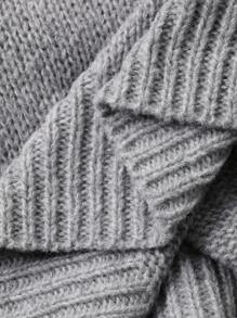 DAZY V领二合一衬衫领套头衫，宽松复古休闲风，灰色，秋冬，适合万圣节 - 灰色 - 查看 9