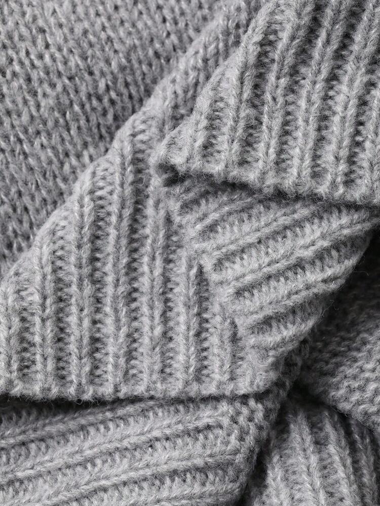 V-Neck 2 In 1 Shirt Collar Pullover Sweater, Loose Retro Casual Style, Grey, Autumn/Winter, Suitable For Halloween