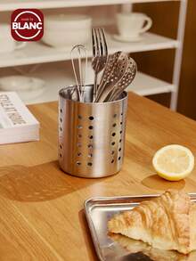 1pc Stainless Steel Tableware Rack, Minimalist Hollow Out Tableware Organizer Rack For Kitchen