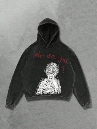 Street Life Casual Pattern Print Design Brand Black Snowflake Hoodie Sweatshirt For Men, No Pockets, Fall