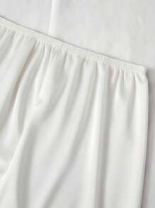 SHEIN 3pcs Plus Size Solid Color Faux Silk Pajama Set Women Pajama Set White Pj Set Sleepwear Set Satin Pajama Set White Pajama Set