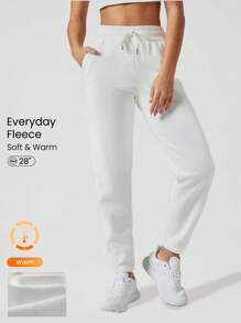 GLOWMODE COTTON-BLEND Lông cừu Vòng eo có thể điều chỉnh Túi Chạy bộ Ấm áp Thân thiện - trắng - Xem 1