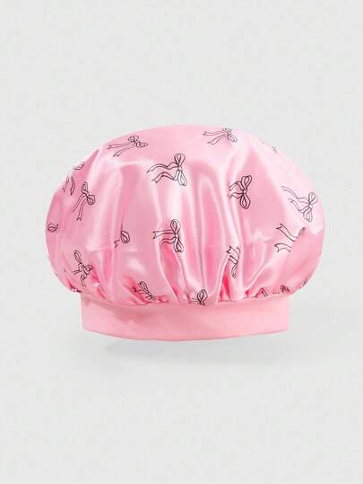 Kawaii Bow Print Pink Sleeping Cap/Head Wrap