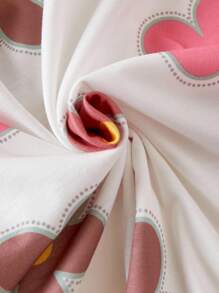 Sparklyn 2件套女童花卉印花T恤和高腰纹理阔腿裤套装 - 粉色 - 查看 5