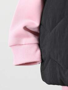 3pcs/Set 6Months-3Years Baby Fall And Winter For Girl Casual Style Suit,Padded Vest &Printing Top&Long Pants - Pink - View 3