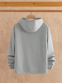 HIMLAND Men's Casual Loose Fit Drop Shoulder Stand Collar Hoodie Jacket, Fall Winter