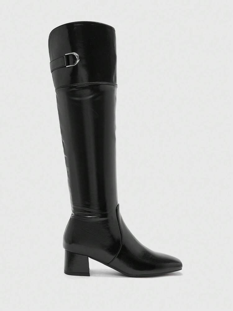 CUCCOO BIZCHIC Women's Fashion Versatile Chunky Heel Over-The-Knee Boots