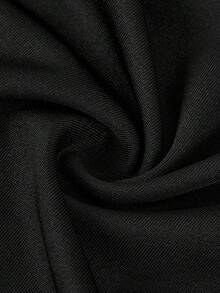 SHEIN Tween Girls' Casual Versatile Solid Color Elastic Pocket Skinny Fit Black Leggings, Suitable For Weekend, Casual Outing, Back To School Fall Winter - Black - View 7