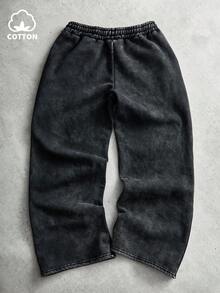 PAVTROS 男士街头风格水洗哥特式运动裤，日常休闲装，男朋友/丈夫礼物，周年纪念礼物，时尚街头风格，宽松运动裤，男士抽绳运动裤，男士宽松运动裤，棉质运动裤，男士宽松运动裤，黑色运动裤，2000 年代风格