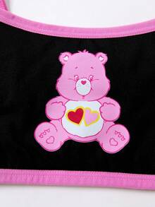 SHEIN X Care Bears 女童可爱小熊印花吊带背心，夏季舒适穿着 - 粉色 - 查看 5