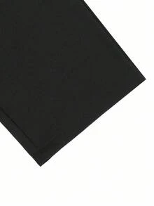 Calvornis 纯色褶皱宽松口袋休闲裤，百搭又时尚 - 黑色 - 查看 7