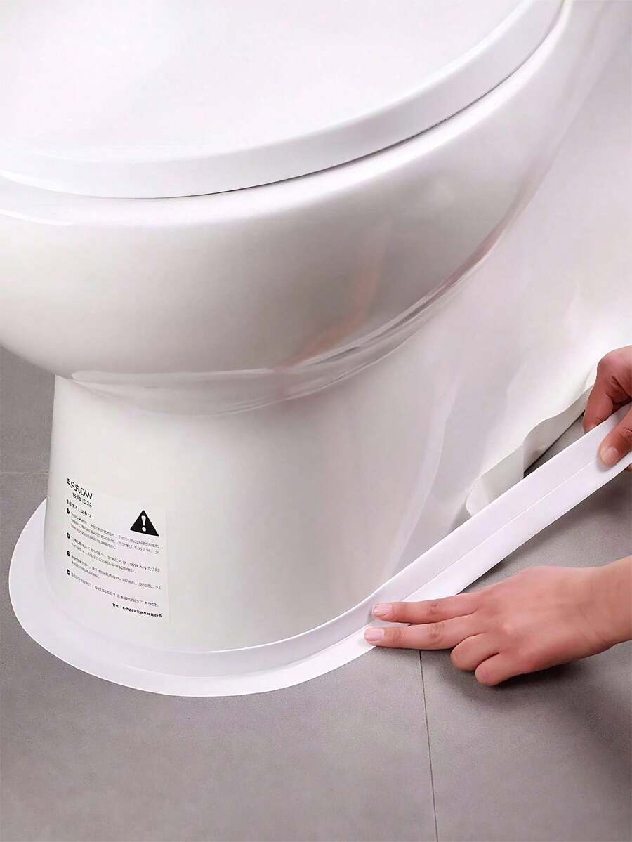 SHEIN 1 Roll Mold-Resistant PVC Self-Adhesive Sealing Tape, Waterproof Anti-Moisture Caulking Tape Seal Strip, Durable Acrylic Adhesive Backing, Suitable For Bathroom Tub, Toilet, Kitchen Sink, Wall Sealing - White - View 1