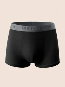 Manfinity Underwear&Sleepwear Basics 5pcs Men's Comfortable, Breathable, Soft Letter Waistband Boxer Briefs