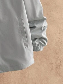 HIMLAND Men's Casual Loose Fit Drop Shoulder Stand Collar Hoodie Jacket, Fall Winter