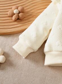 SHEIN 女婴休闲长袖上衣和裤子套装，秋冬 - 杏色 - 查看 7