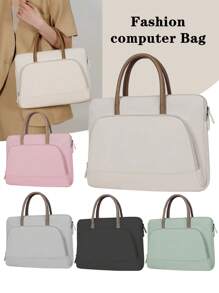 1pc Shoulder Portable Laptop Bag Conference Waterproof Portable Briefcase Back To School - Multicolor - View 5