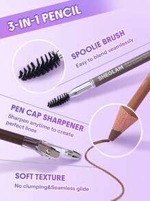 SHEGLAM Fluff Line ÖGonbrynspenna-Ebony MäRke SköNhet Smink Kosmetika FöR Kvinnor Och Flickor Perfekt FöR Sommar VåR Idealisk FöR Y2K Elegant Mode Passande FöR FöDelsedag Mors Dag GåVa Fest Klar BäSt FäRg - Ebony - Visa 3