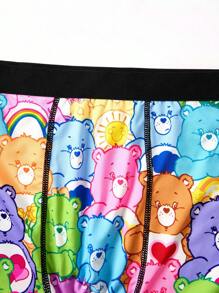SHEIN X Care Bears 1pc Men's Comfortable Cute Cartoon Bear Print Trunks, Basic Comfortable Casual ,Soft Boys Boxers, Funny Underwear Men - Black - View 4