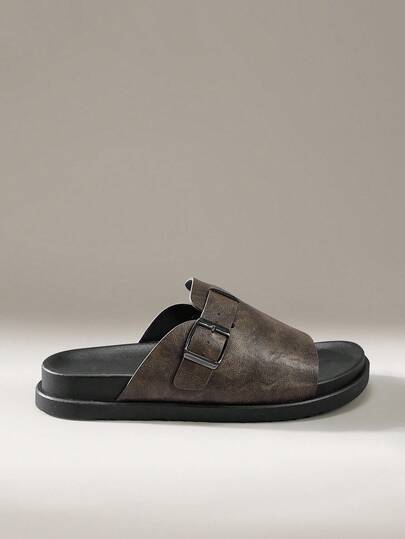 Solecia 2025 男士夏季休闲凉鞋，新款简约时尚系带沙滩拖鞋