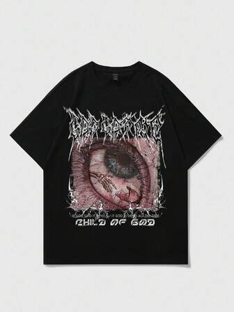 Street Life قميص قطني بطبعة عين جوتيك عتيق للمراهقين