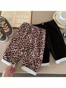 SHEIN 2 Stücke Baby Mädchen Leoparden Muster Strick Lässig Outfit Set - Verschiedenfarbig - Übersicht 8