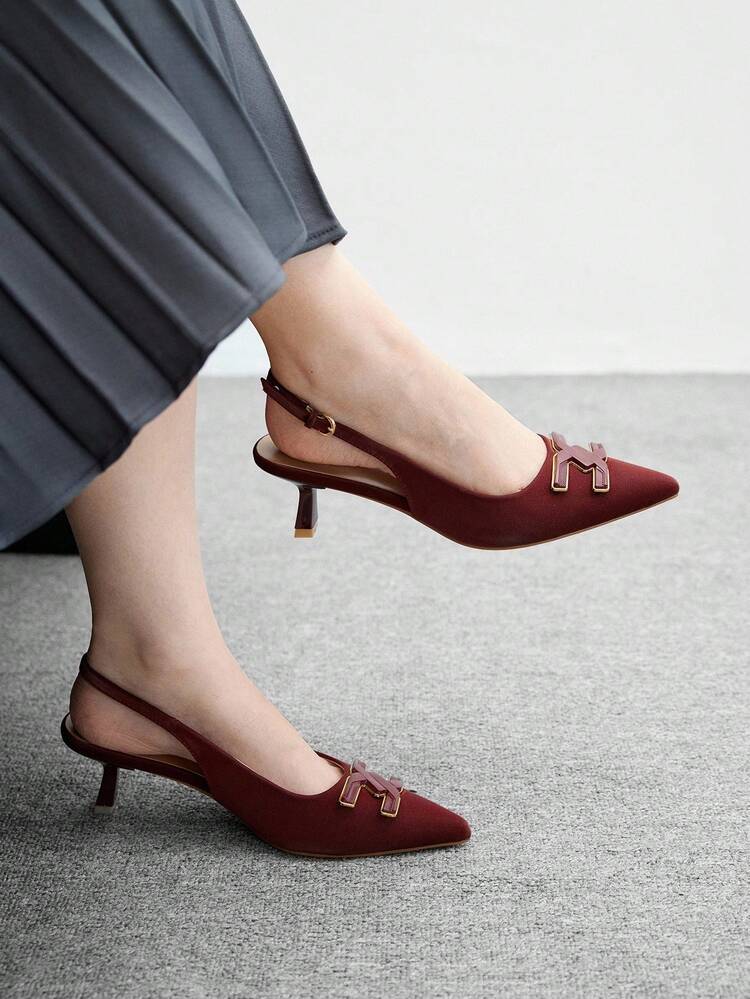CUCCOO BIZCHIC Women's Fashion Burgundy Basic Commuter New High Heel Sandals