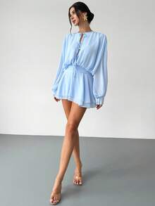 Firerie Women Mini Dresses,Graduation,Graduation Dresses For Women,Back To School Dress, Fall Women Clothes, Old Money, Office Outfits For Women - Baby Blue - View 10