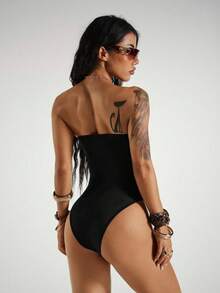 StreetHx Streetwear Women's Sleeveless Bandeau Bodysuit, Summer