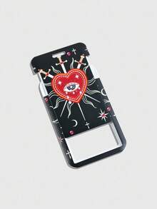 ROMWE 1pc Dark Gothic Slide Cover Card Holder, ID Card Case, Pass Case, Back To School, Halloween - Multicolor - View 5