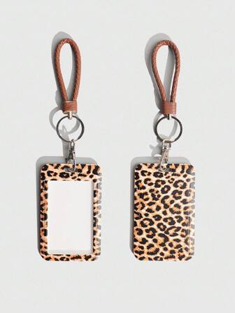 Grunge Punk Item No. 345584 Back To School Leopard Bow Sliding Cover ID Card, Access Card, Certificate Holder, 1pc